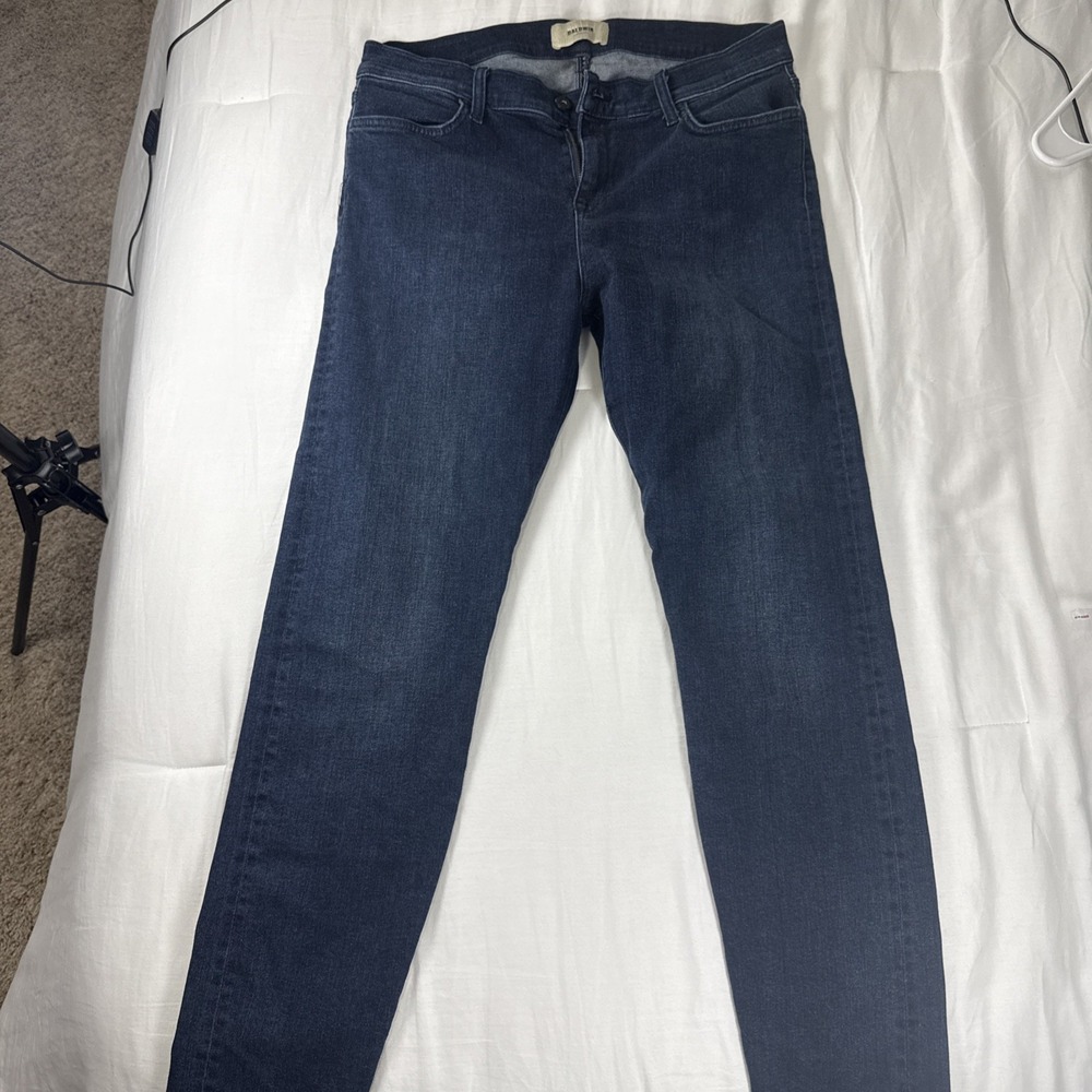Baldwin Jeans Womens 32 Blue Dark Wash Sophia Stretch Denim Mid Rise Skinny NICE
